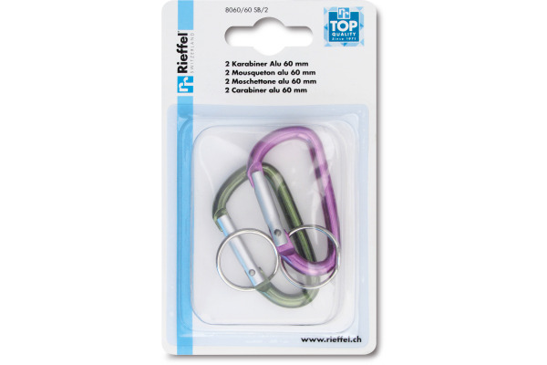 RIEFFEL Schlüssel-Karabiner A20994 60mm 2 Stück