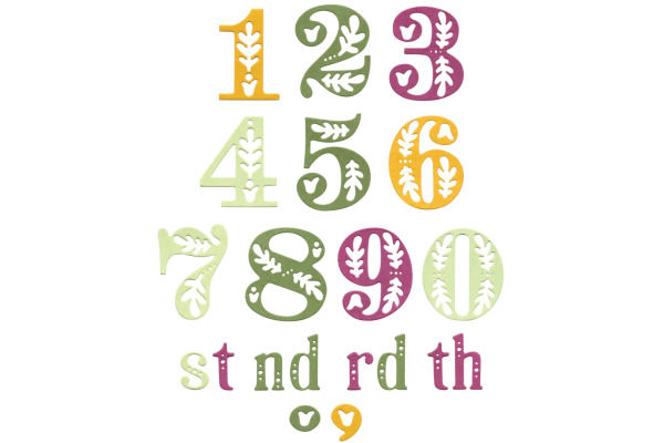 SIZZIX Stanzformen 666723 Folk Numbers 18 Stück