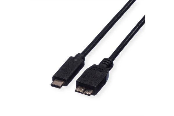 ROLINE USB-C-Micro B, Datenkabel 11.02.900 Black, ST/ST, 3.2 Gen2 1m