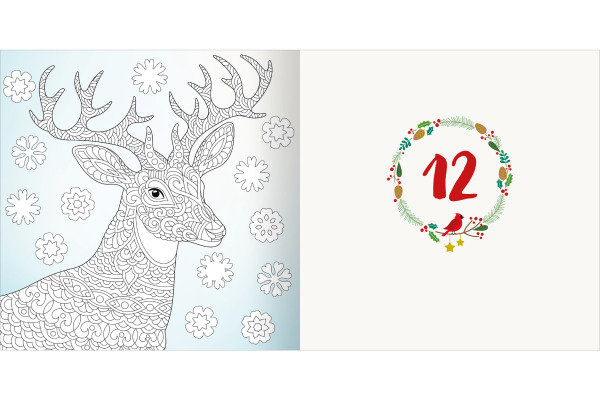 ARS EDITI Adventskalender 21x21cm 13622 Diamond, ausmalen u. Stickern
