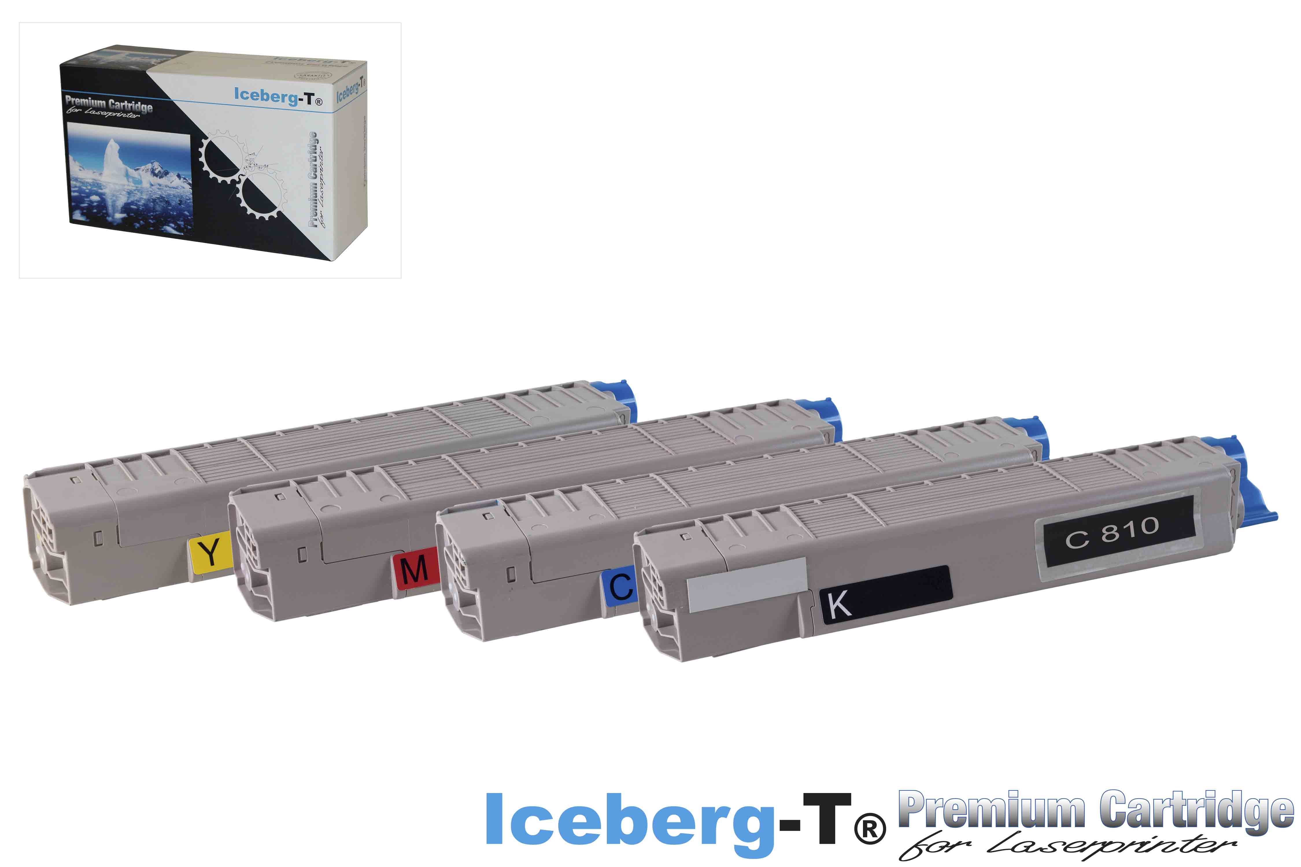 Iceberg-T Toner SET OKI C810 Set mit allen vier Farben