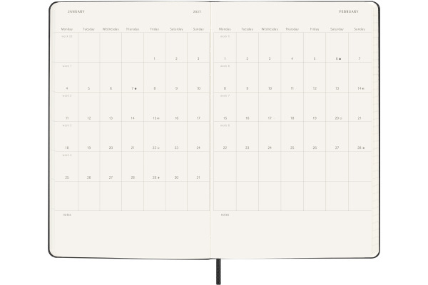 MOLESKINE Wochenkalender 26/27 DHB18WH3Y 18M HC schwarz 13x21cm