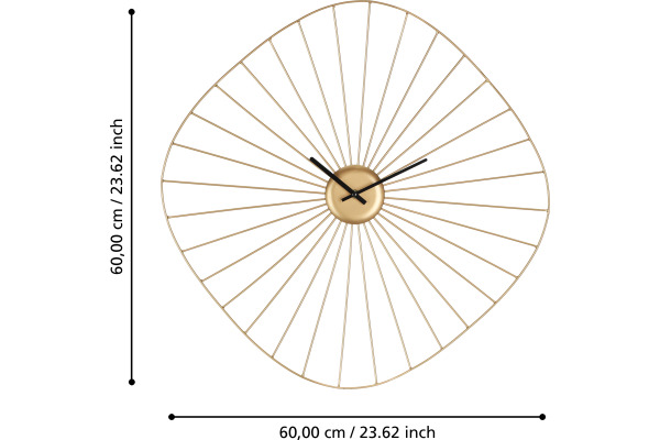 EGLO Wanduhr Matsumoto 60x60cm 425517 gold/schwarz