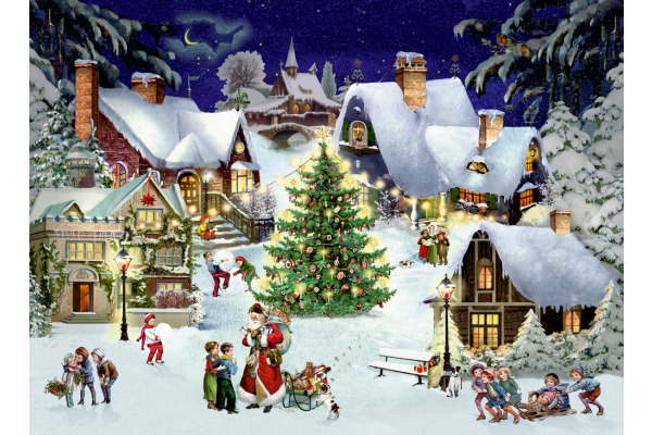 COPPENRAT A4 Adventskalender 72622 Weihnachten im Dorf