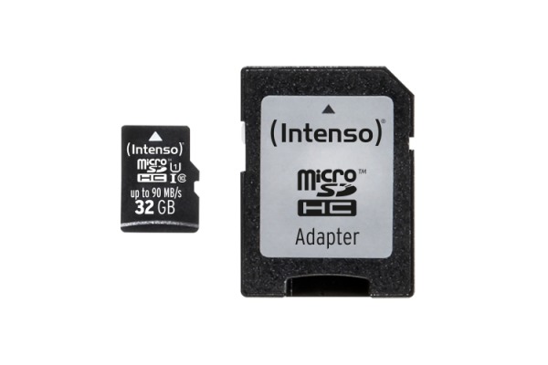 INTENSO Micro SDHC Card PRO 32GB 3433480 with adapter, UHS-I