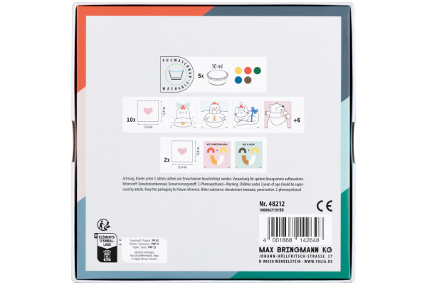 FOLIA Fingerfarben Winter 48212 5 Farben