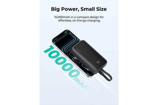 AUKEY Spark Sling Neo 10000mAh,30W PB-Y61 DG BuiltInCable,USB-C+A,D.Grey