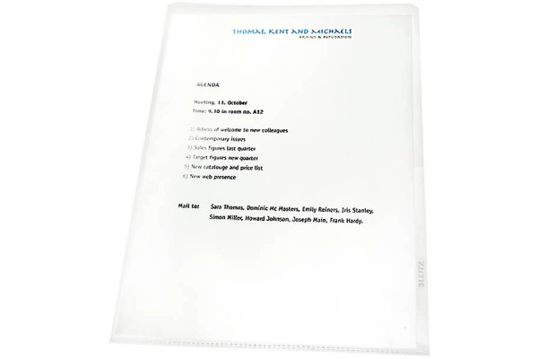 LEITZ Sichtmappen PP Recycle A4 40010003 transparent, 140my 100 Stück