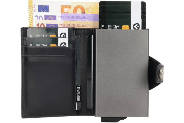 VALENTA Card Case Plus Wallet Luxe 588447 Black