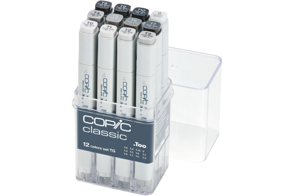 COPIC Marker Classic 20075153 Grau-Set TG, 12 Stück