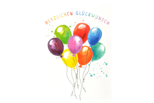 ABC Glückwunschkarte Ballons 091067510 B6