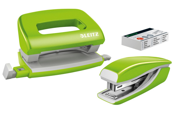 LEITZ Locher/Hefter NeXXt WOW 5561 55612054 grün, Bundle 10 Blatt