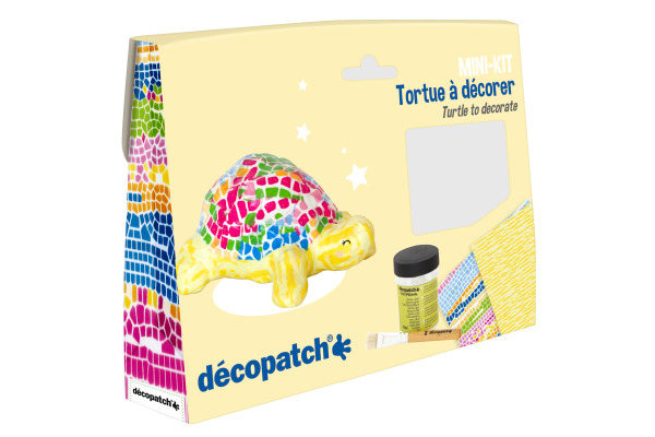 DECOPATCH Bastelset Schildkröte KIT036C Bogen, Tier, Pinsel, Lack