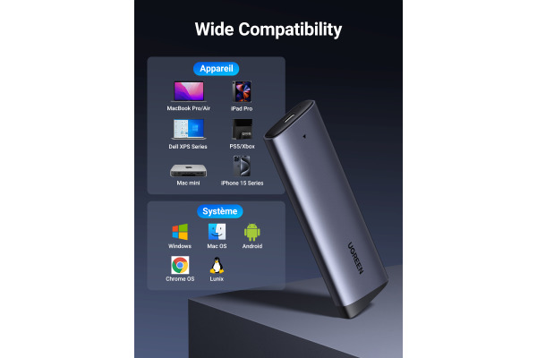 UGREEN Hard Drive Enclosure(10Gbps) 35267 USB-C 3.1,M.2,NVME