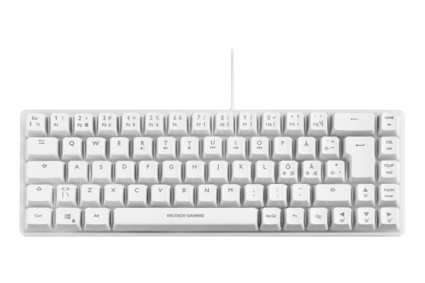 DELTACO TKL Gaming Keyboard membrane GAM-158-W RGB CH-Layout, White