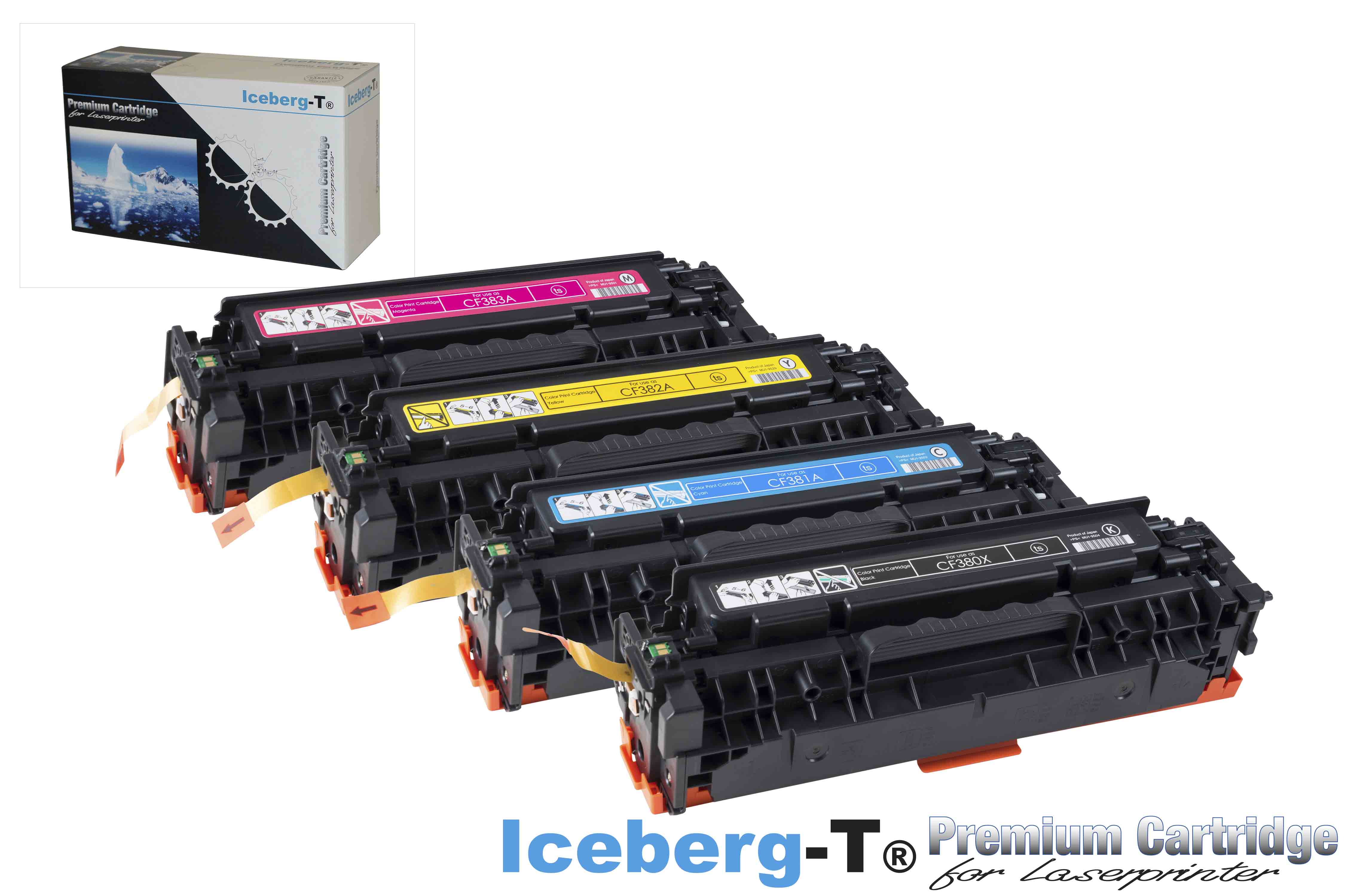 Iceberg-T Toner SET CF380X / 312X Set mit allen vier Farben