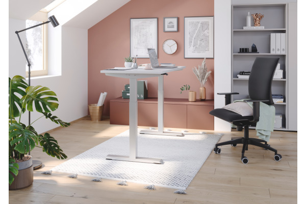 APOLLO Bürotisch ONE 160x80cm VXMST16/W weiss/silber, elektrisch