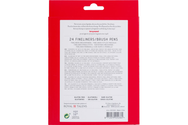 BRUYNZEEL Fineliner/Brushpen Set 60325024 assortiert 24 Stück