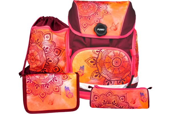 FUNKI Joy-Bag Set Mandala 6011.518 orange/dunkelrot 4-teilig