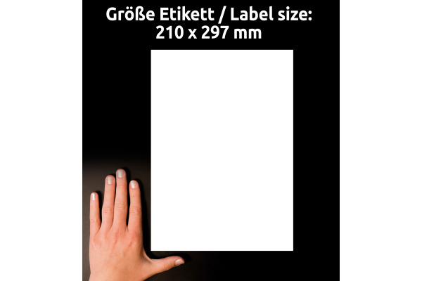 AVERY ZW. Folienetiketten 210x297mm L4775REV2 weiss,non-perm. 20 St./20 Bl.