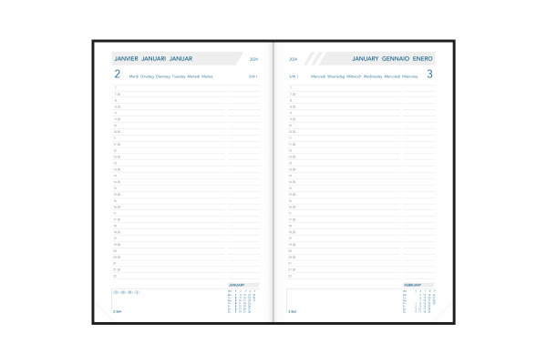AURORA Agenda Balacron Folio 2027 FA111Z 2T/1S schwarz ML 14x21cm