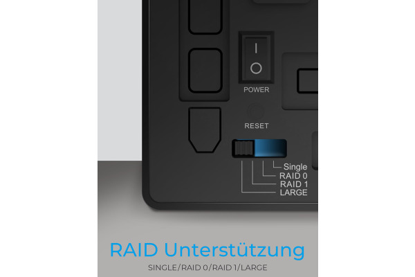 ICY BOX USB-C Raid Gehäuse für IB-RD3802 2x 3.5 Zoll SATA