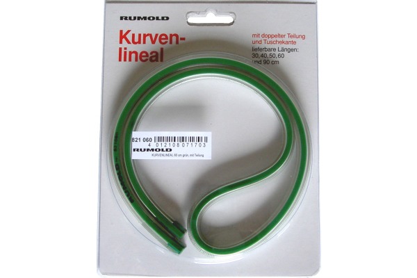 RUMOLD Kurvenlineal 60cm 821060 grün, mit Teilung