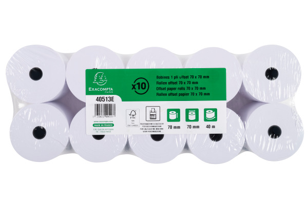 EXACOMPTA Rollen Offset Papier 10 Stk. 40513E 70x70mmx40m für Kasse
