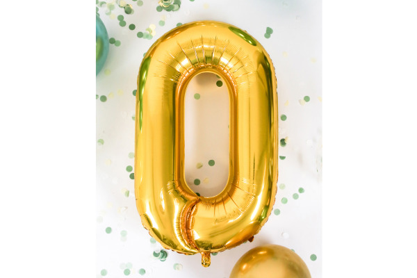I AM CREA Folienballon Zahl 0 85cm 1000-1055 gold