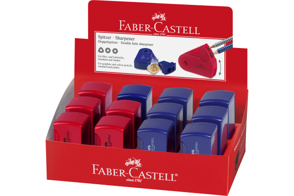 FABER-CA. Doppelspitzdose SLEEVE 182701 rot/blau