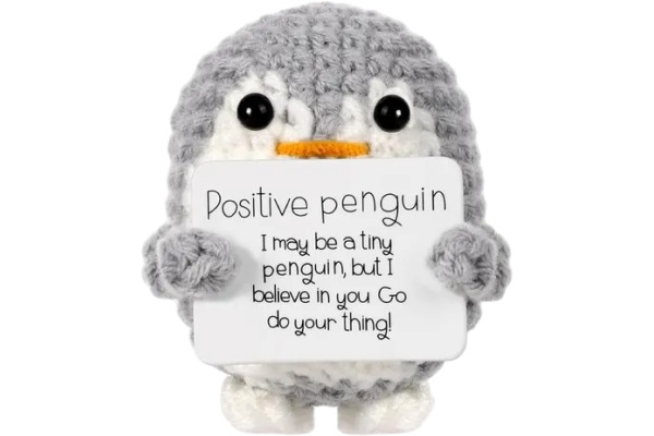 I AM CREA Positive Penguin 10cm 219093 grau