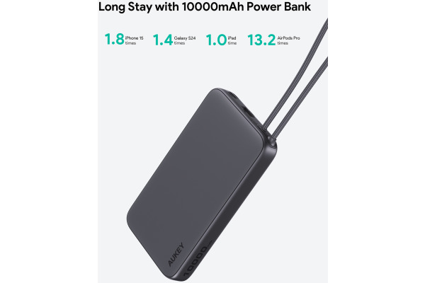 AUKEY Spark Sling 10000mAh PB PB-Y53PGR 20W PD, Bild-in-USB-C Cal.Gr
