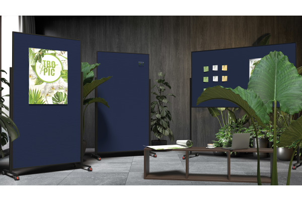 MAGNETOP. Design-Moderatorentafel VP 1181214 dunkelblau, Filz 1000x1800mm