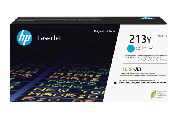 HP Toner-Modul 213Y cyan W2131Y CLJ Ent.5700/MFP5800 12'000 S.