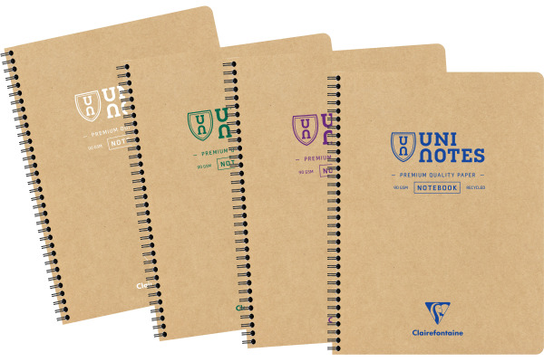 CLAIREFON Collegeblock Uni Notes A4+ 9853C braun, liniert 80 Blatt