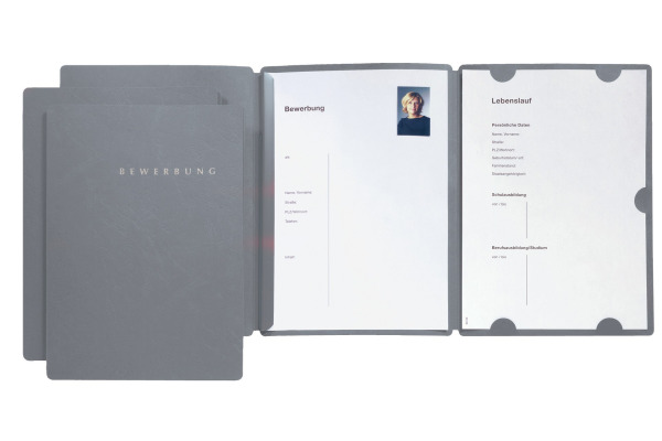 PAGNA Bewerbungsmappe Select A4 22002-06 grau 3-teilig