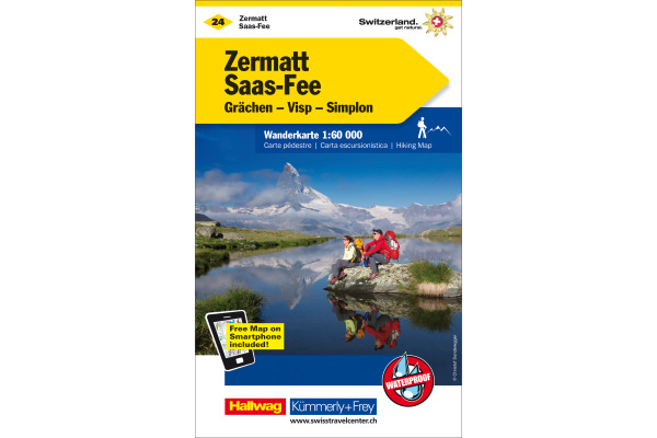 KÜMMERLY Wanderkarte 325902224 Zermatt-Saas Fee 1:60'000