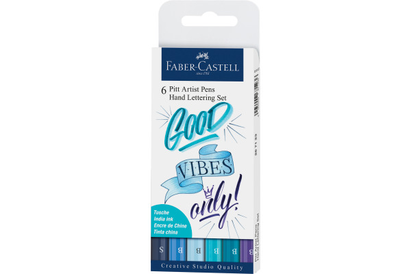 FABER-CA. PITT Art Pen Handlettering 267123 blau 6 Stück