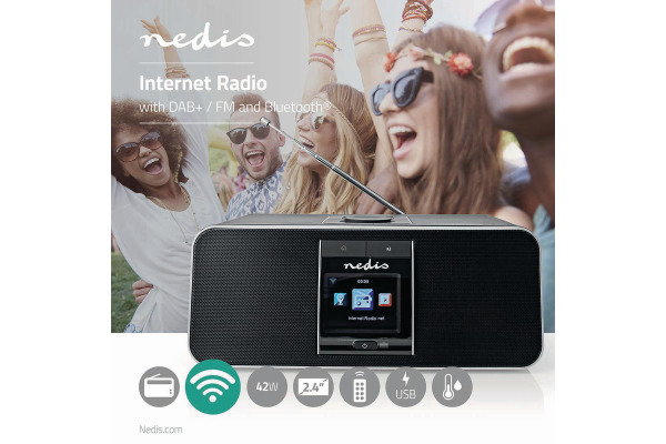 Nedis DAB+ Radio Internet BT RDIN5005B Black