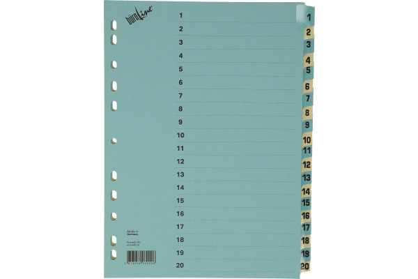 BÜROLINE Kartonregister blau/beige A4 40552 1-20