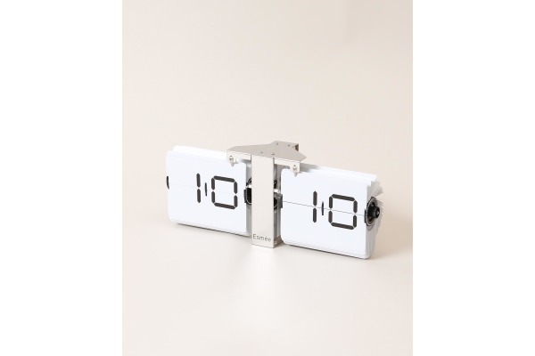ESMEE Wanduhr Flip Clock 240.006.0 silber
