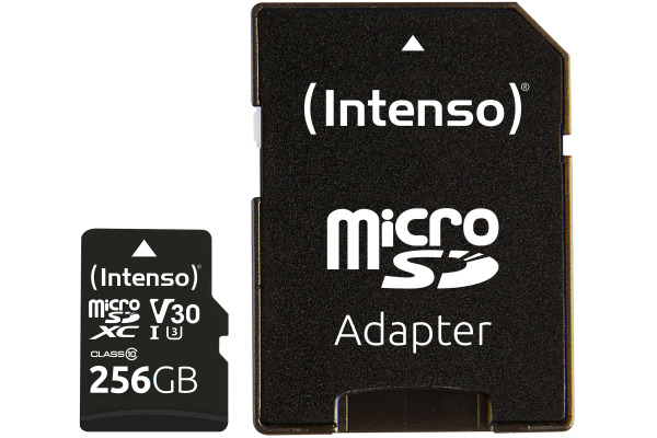 INTENSO Micro SDXC Card PRO 256GB 3433492 with adapter, UHS-I