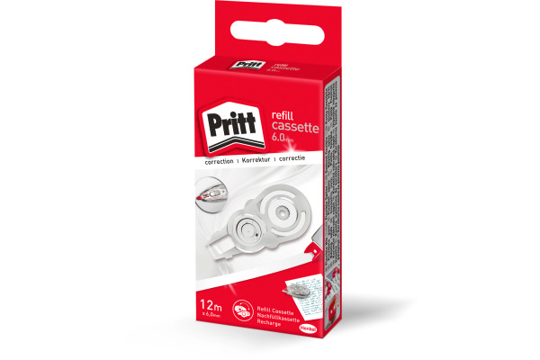 PRITT Refill Kassette 6.0mmx12m PRX6H weiss, für Korrekturroller