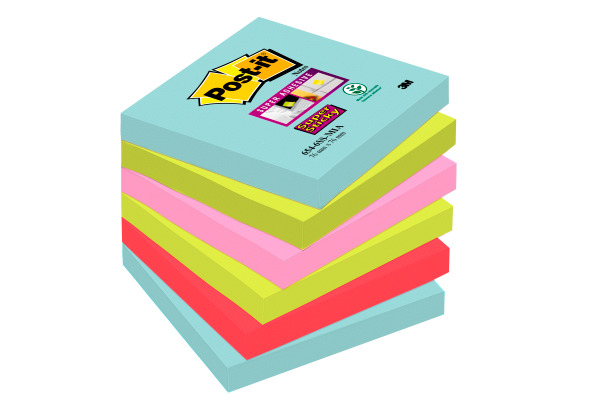 POST-IT Super Sticky Notes 76x76mm 6546SSCOS Cosmic 4 Farben 6x90 Blatt