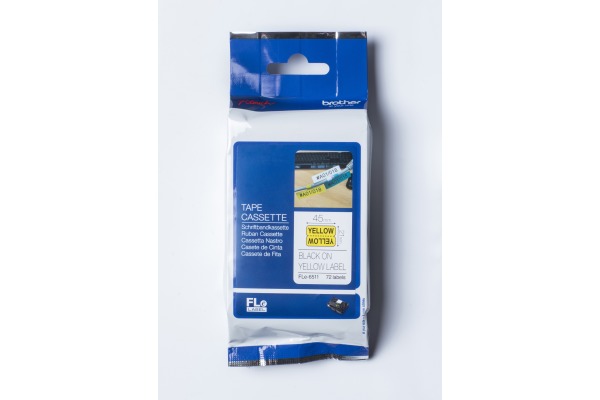 PTOUCH Einzelfähnchen schwarz/gelb FLE-6511 PTP900W 21mmx45mm