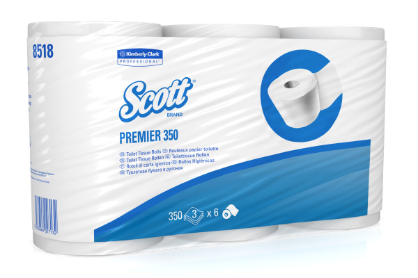SCOTT Toilettenpapier weiss 18518 350 Blatt, 3-lagig 6 Stück