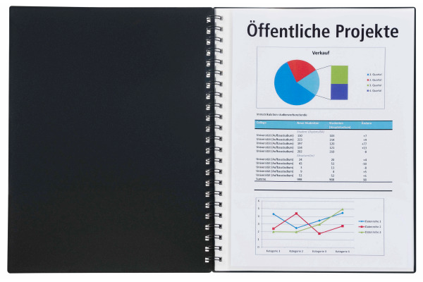 KOLMA Spiralsichtbuch A4 02.641.06 schwarz 20 Taschen