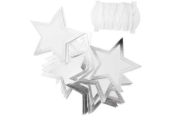 RICO DESI Geschenkanhänger Sterne 6.5cm 99001.85. silber 24 Stück