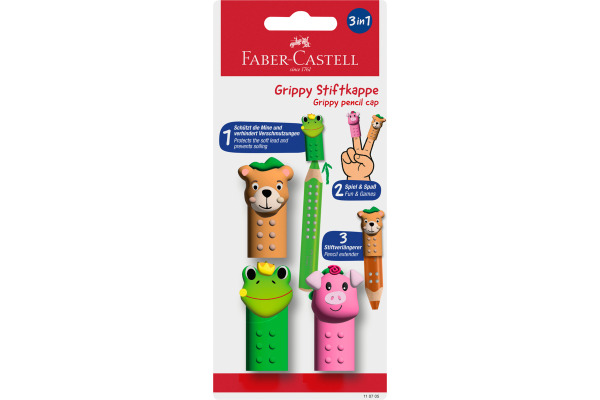 FABER-CA. Stiftkappe Grippy 110705 Set Friends 3 Stück