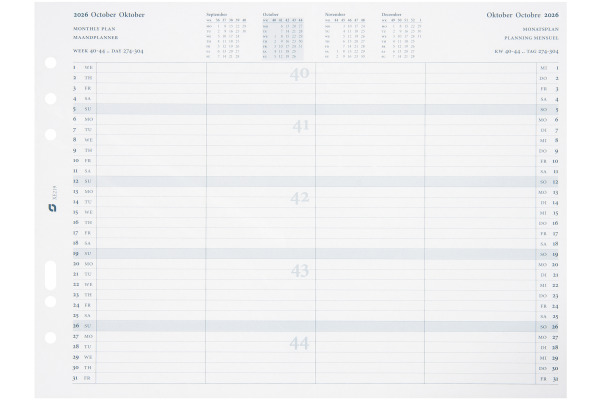 SUCCES Agenda A5 Monatspläne 2026 847219000 2J 14.8x21cm
